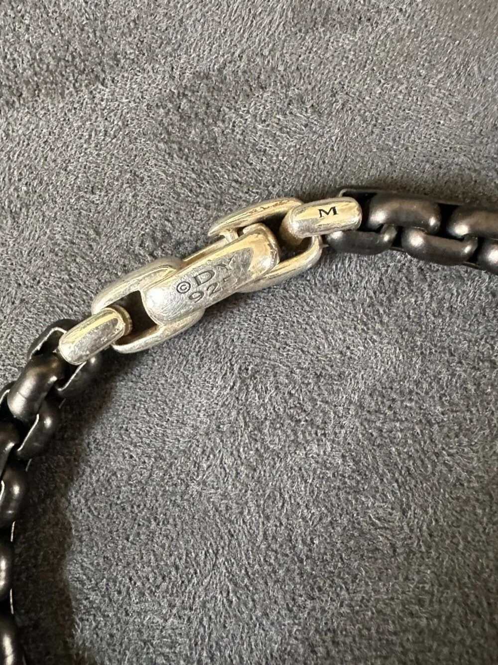 David Yurman Box Chain Bracelet w/ Stainless Steel & Sterling Silver, 7.3mm - 9